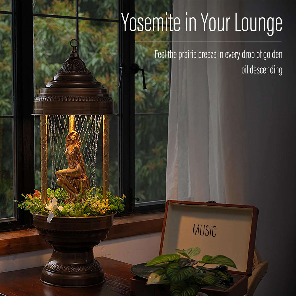 LumiRuiss Oil Rain Lamp & Creative Lamp | The Little Mermaid Romantic Series-Single Line Version (13×13×36 In) | Mood Lighting for Home, Galleries, Coastal Restaurants & Boutique Resorts