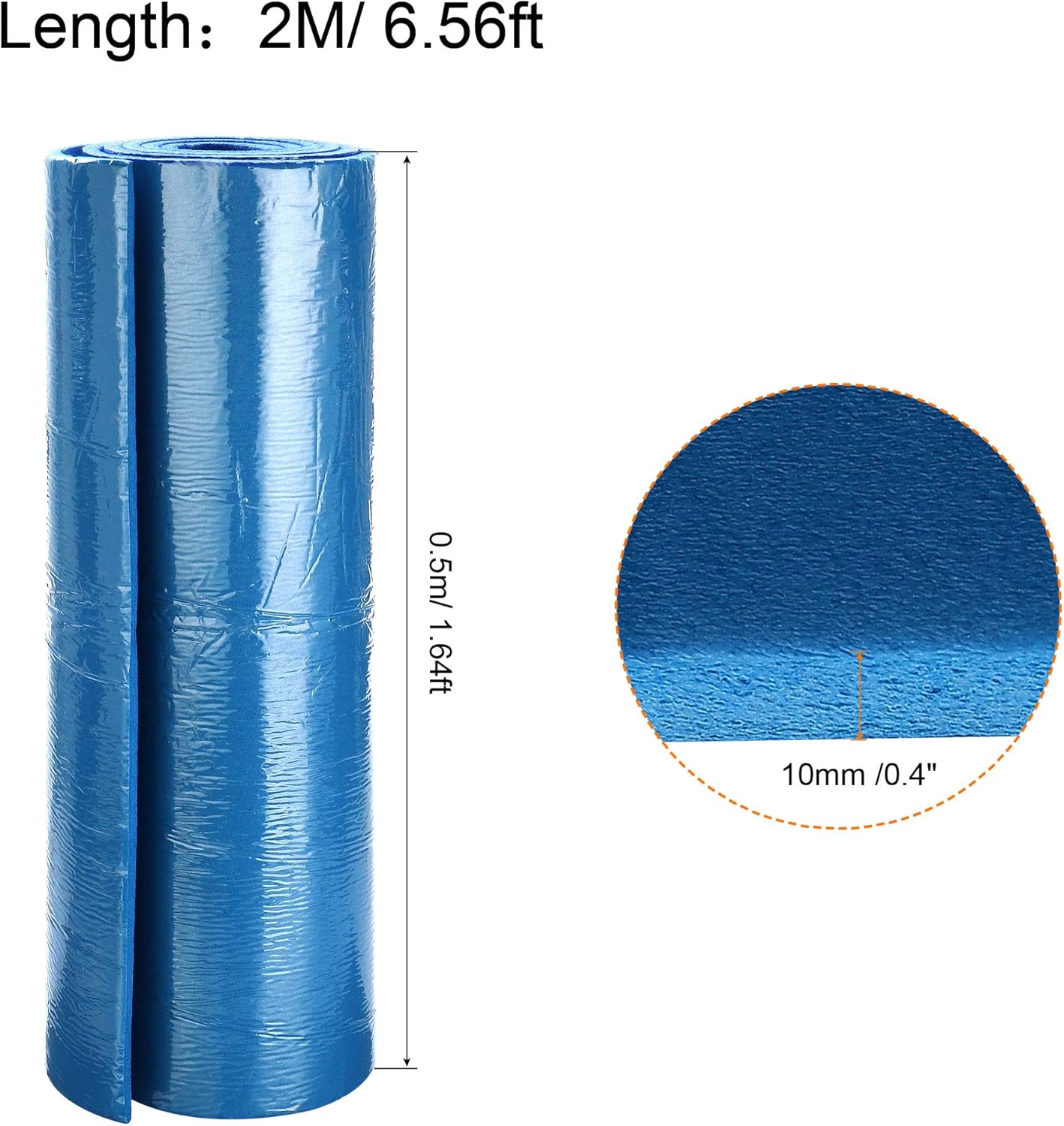 MECCANIXITY Insulation Board 6.56ft Long 1.64ft Width 0.4 Inch Thick Adhesive Heat Resistant Thermal Barrier Foam Sheet for Wall HVAC Pipe Blue