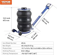 Vista 14 de VEVOR Gato de aire, gato de aire de triple bolsa de 5 toneladas/11000 libras, gato de bolsa de aire con seis tubos de acero, elevación de hasta 18.5
