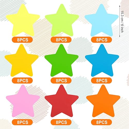 Miniatura 2 de 72 piezas de papel con recortes de estrella, papel colorido de estrellas de 6 pulgadas, decoración de tablón de anuncios de Star Wars para fiestas,