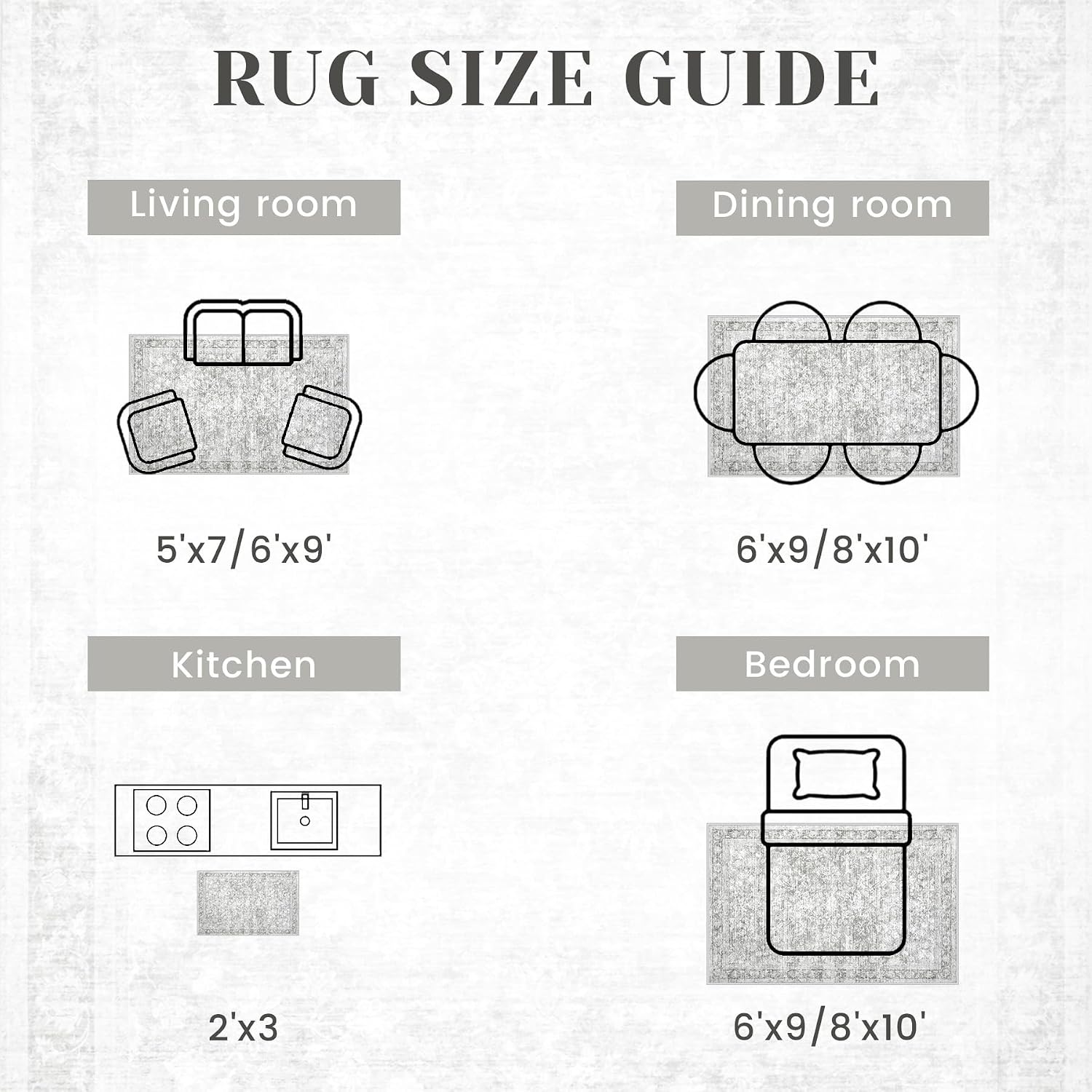 2x8 Hallway Runner Rug: Washable Vintage Floral Entryway Rugs Low Pile Non-Slip Boho Carpet for Kitchen, Bedroom, Bathroom, Dining Room (Grey, 2'x8')
