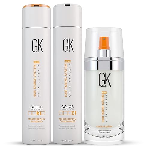 Global Keratin GK Hair Champú hidratante y acondicionador Set 10.1fl oz I Leave in Conditioner Spray (4.1fl oz4 fl. oz)