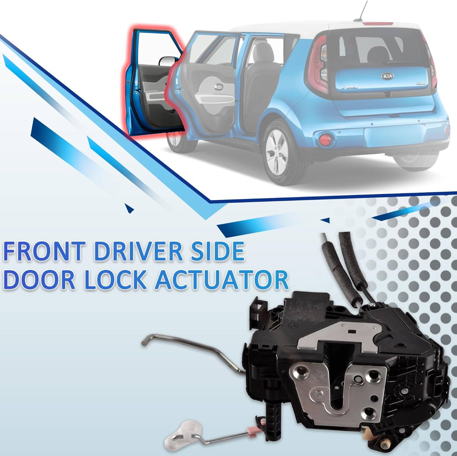 Front Left Driver Side Door Lock Actuator Assembly Compatible for Kia Soul 2011-2013 Door Latch Actuator, Replace# 81310-2K030