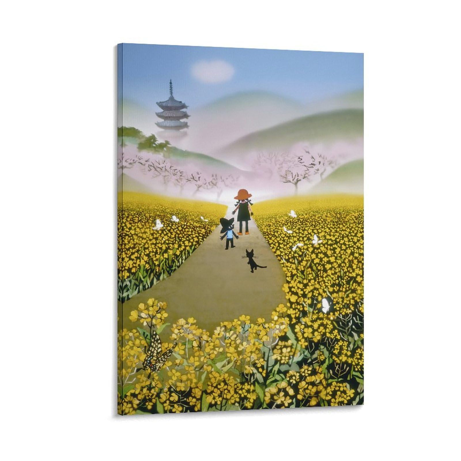Amazon.co.jp: 藤城清治 菜の花の道 絵画 ポスター 工芸品の装飾品 壁