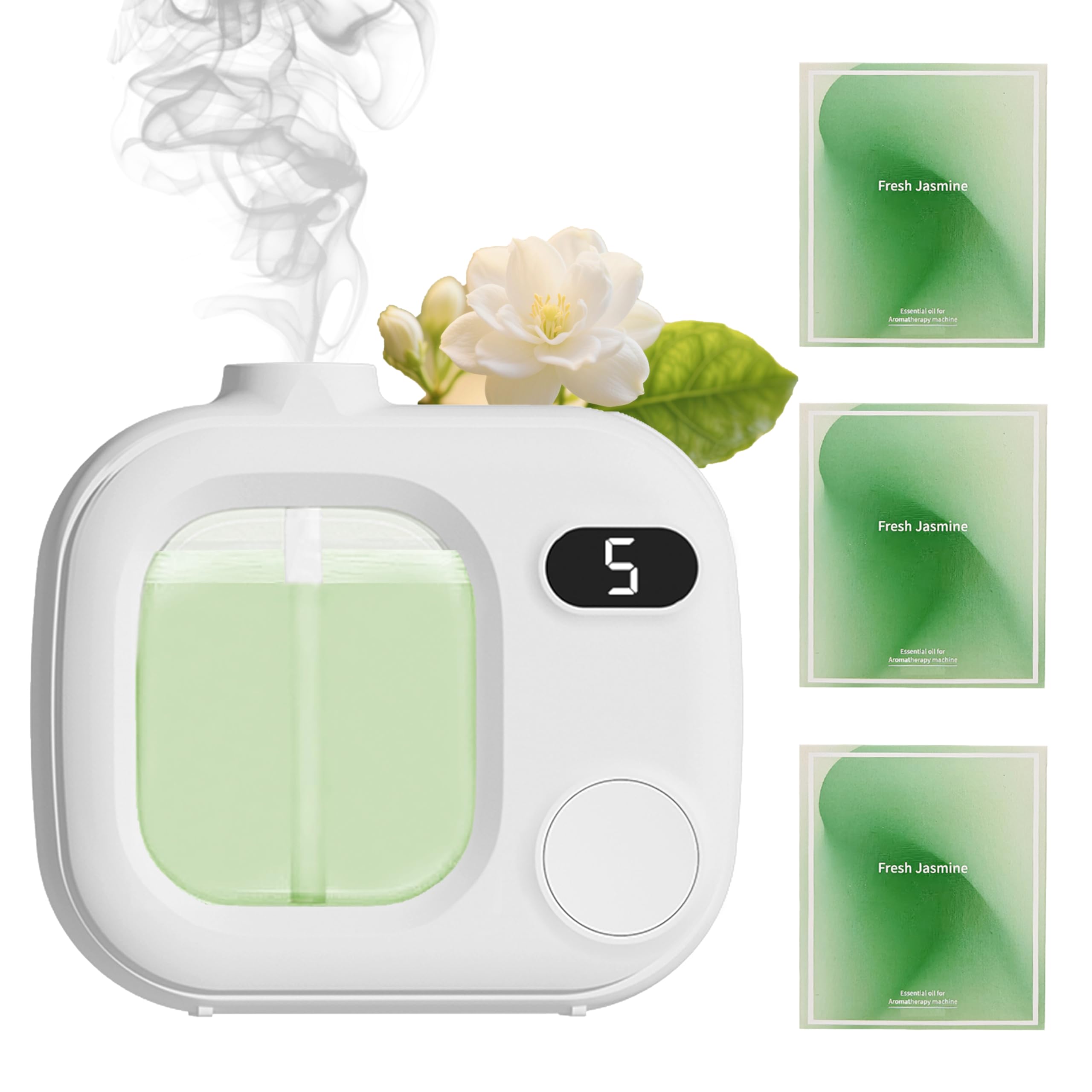 Difusor de aceite esencial de aromaterapia, difusor pequeño de aceite para el hogar, humidificador ultrasónico recargable de 5 modos, ambientador de carga USB automática, difusor LED