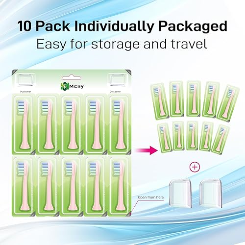 Miniatura 10 de Cabezales de cepillo de repuesto para 7am2m AM101AM105 Sonic Electric Toothbrush - Recambios de cepillo de dientes compatibles con 7am 6.6 ft, 10