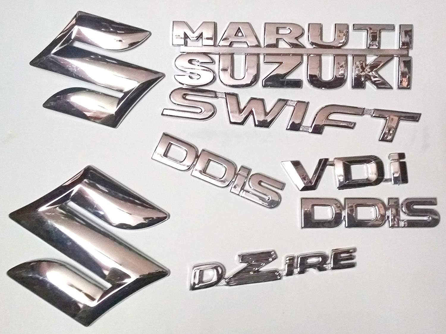 Car Emblem for CAR Monogram Emblem Decals Logo for Maruti Swift DZIRE VDI Set of 8 PCS Logosn560