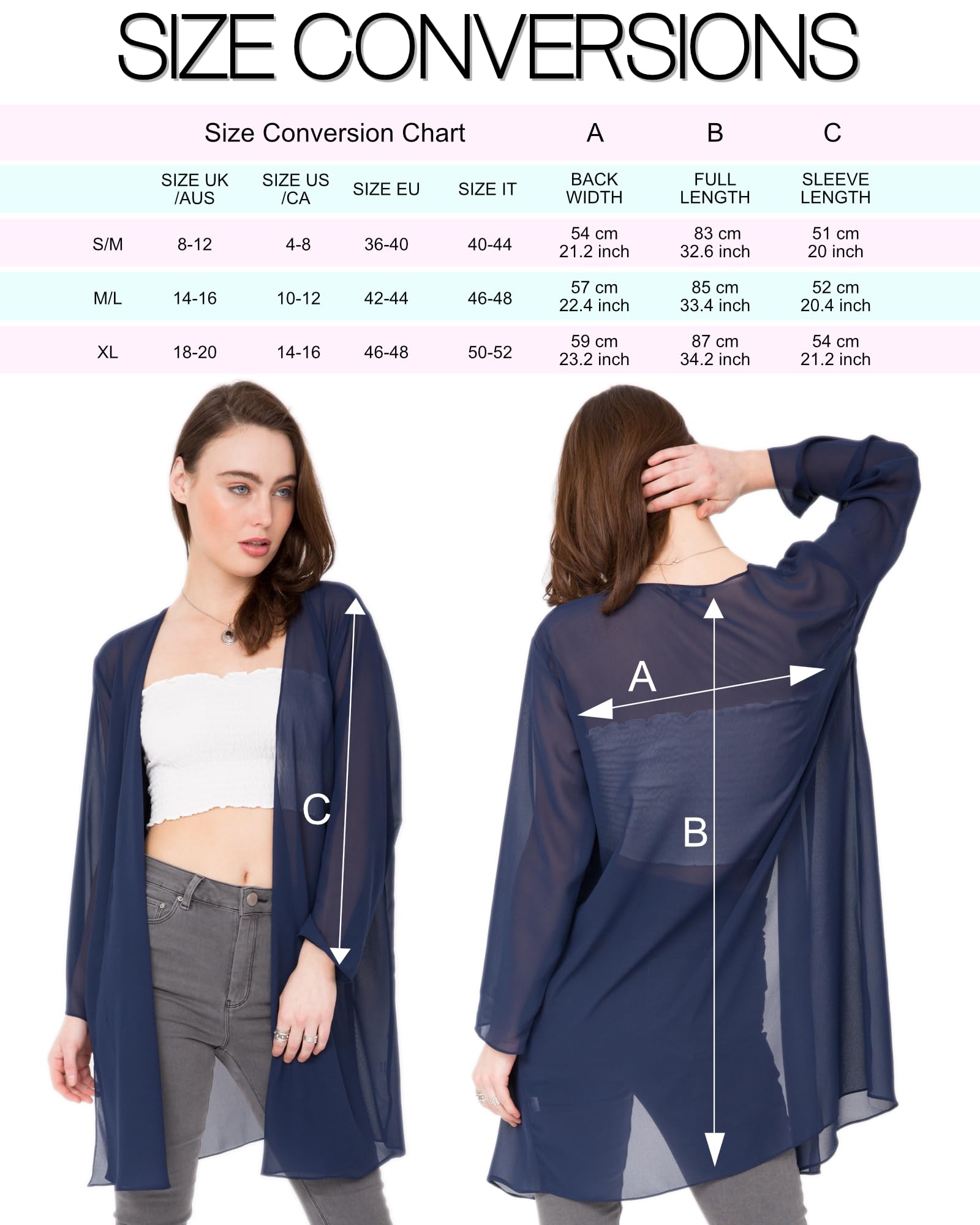 likemary Kimona dla kobiet - kardigany kimono dla kobiet - letnie kardigany dla kobiet - szyfonowy kardigan - długi przezroczysty kardigan - kurtki kimono UK