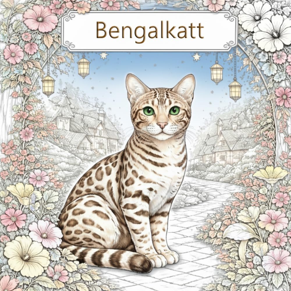 Vackra Bengalkatter – Målarbok: Detaljerade och avkopplande motiv – Målarbok för stresslindring och mindfulness med vackra kattillustrationer