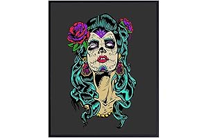 Mexican Sugar Skull Poster - Spooky Halloween Wall Decor