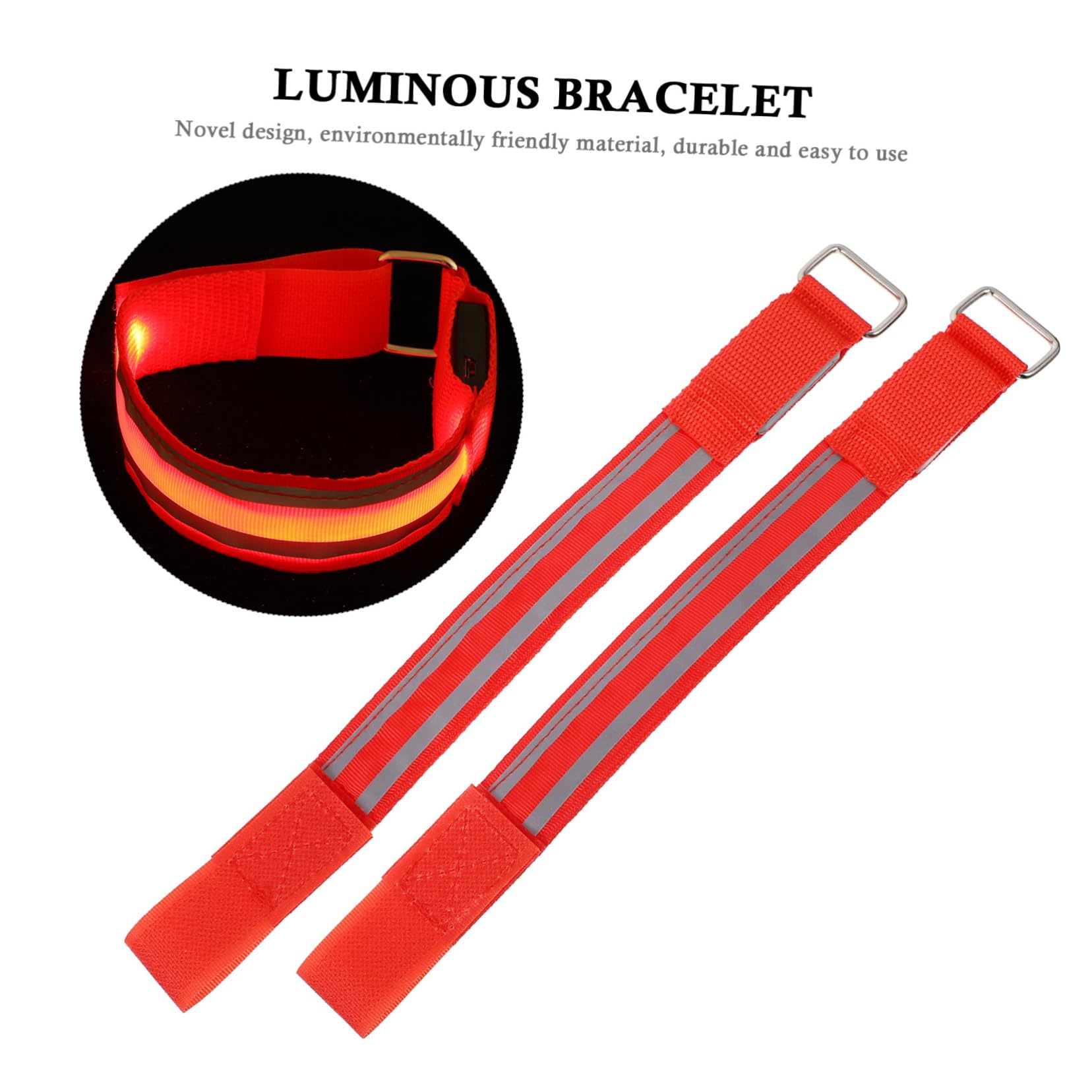 Toddmomy 6piezas Brazaletes Led Luminosos Recargables para Correr y Actividades Al Aire Reflectantes y Ligeros para Seguridad La Noche