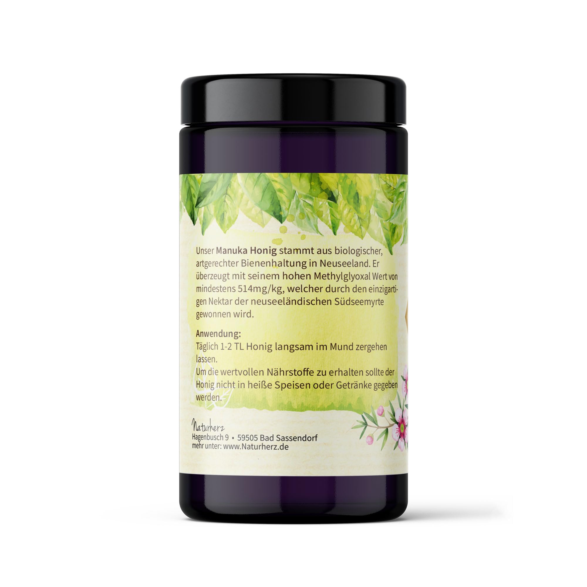 Manuka Bio Honig +514 MGO (250 g) 100% pur aus Neuseeland - Monofloral
