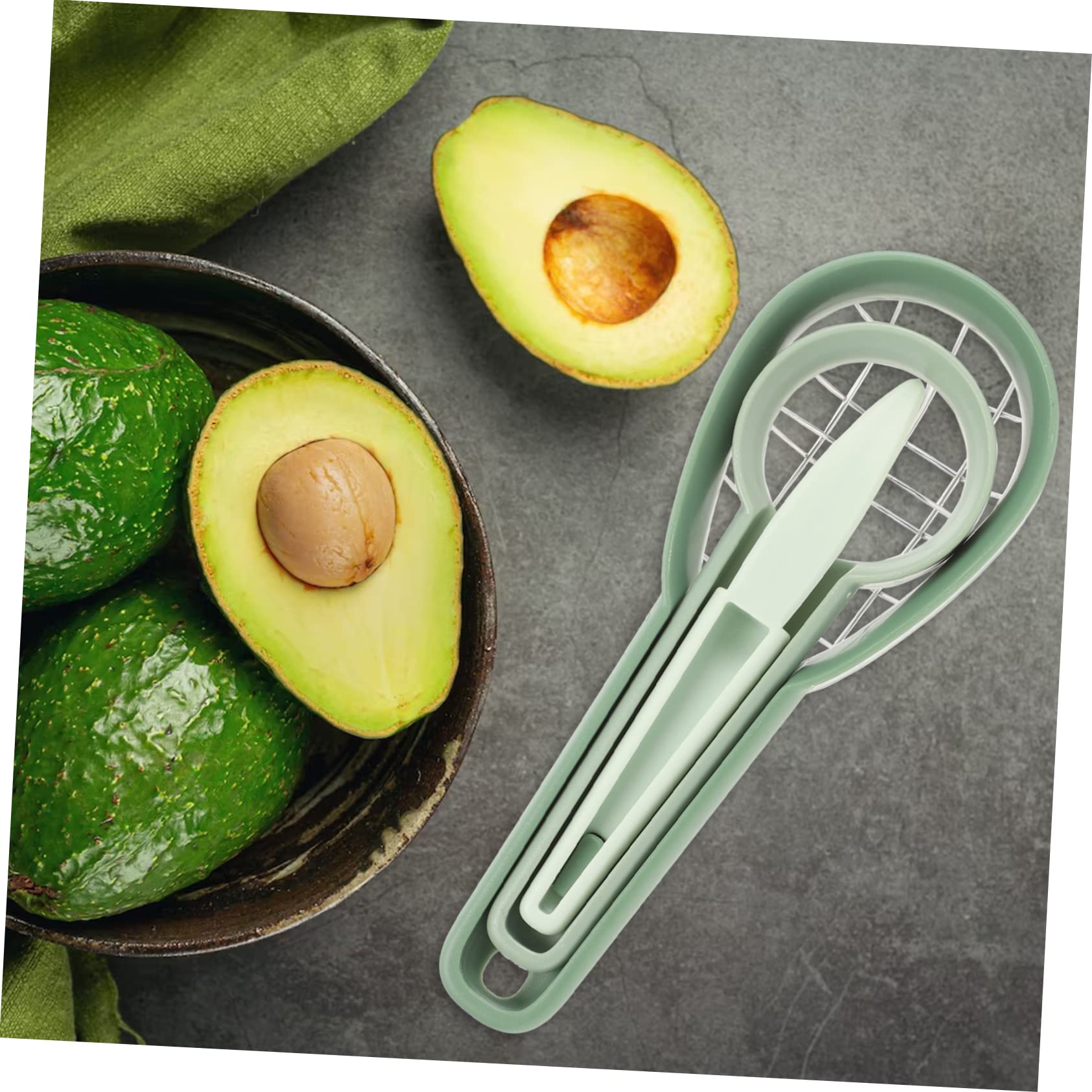 Alipis Avocado Tool Set Slicer Peeler Splitter Stainless Steel Kitchen Gadget