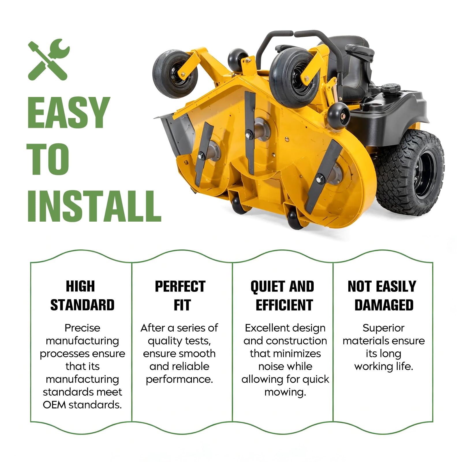 Kit de reconstrucción de cortacésped para Cub Cadet de 46 pulgadas Deck LT 1045 1046 918-0660A 918-0660B 942-0644