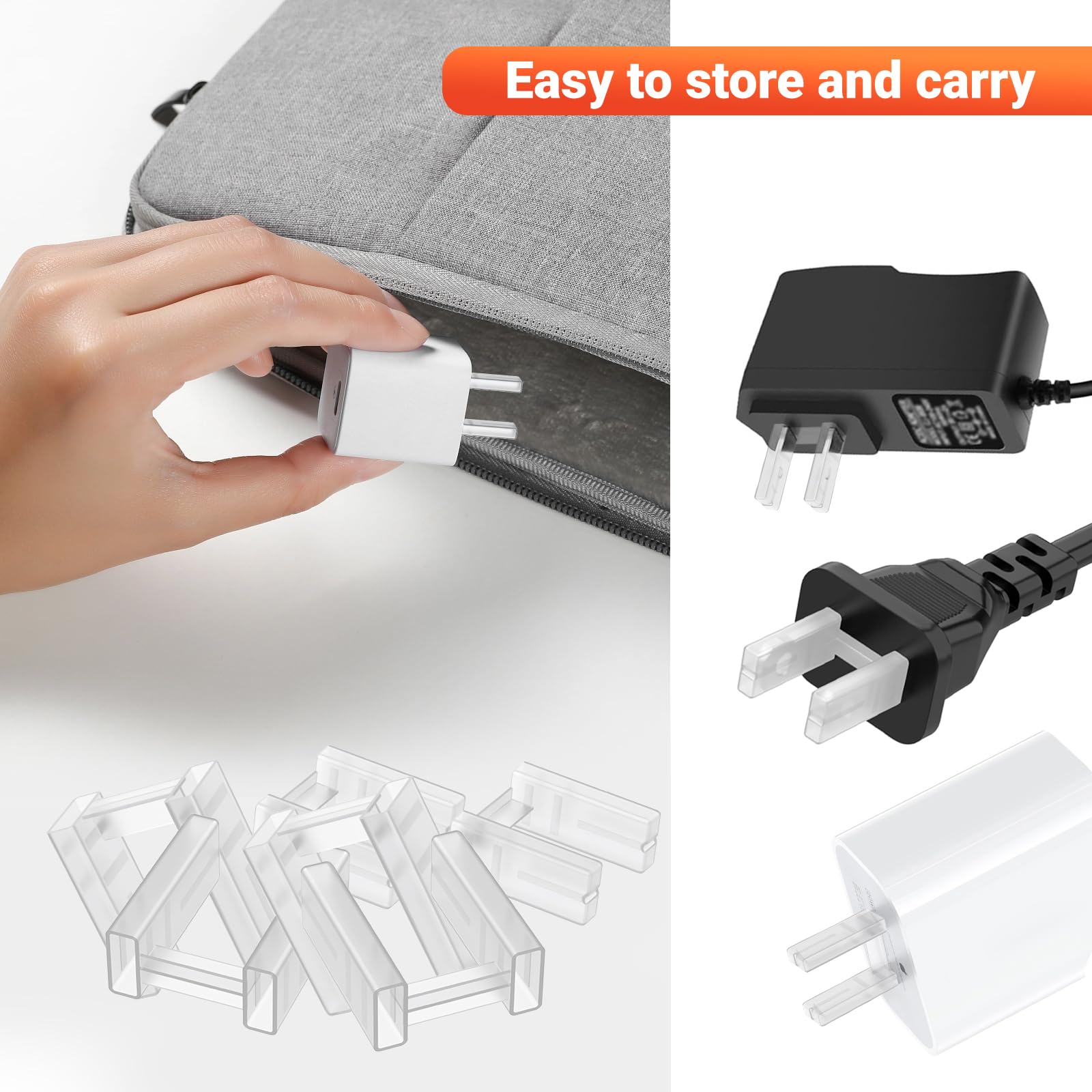 10 coperture per presa di alimentazione a 2 pin, copertura a prova di bambino per presa di alimentazione, adattatore per caricabatterie USB standard USA, accessori antiruggine, non adatto per spine