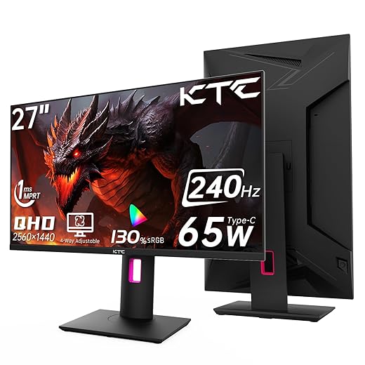 27 Inch 4K UHD(3840 * 2160) Computer Monitor - IPS Monitor, 60hz, HDR400, Anti-Blue Light Screen, DCI-P3 95% 125% sRGB, Support FreeSync and GSync, PC Monitor for Design, Work,Casual Gaming
