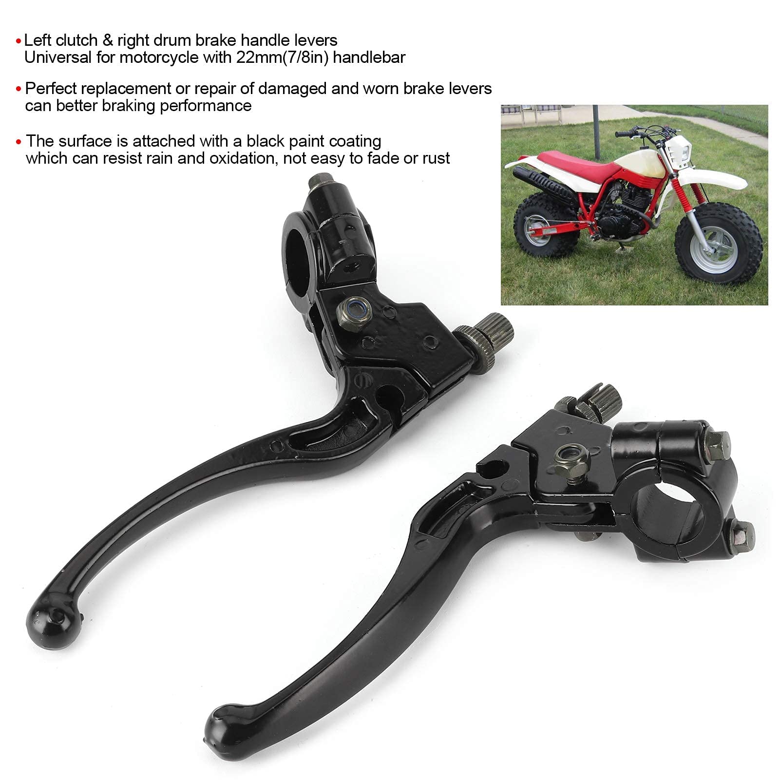 Poignées Levier Frein Embrayage Moto SANWAN - Cuir Avec Franges - Universel 22/25mm