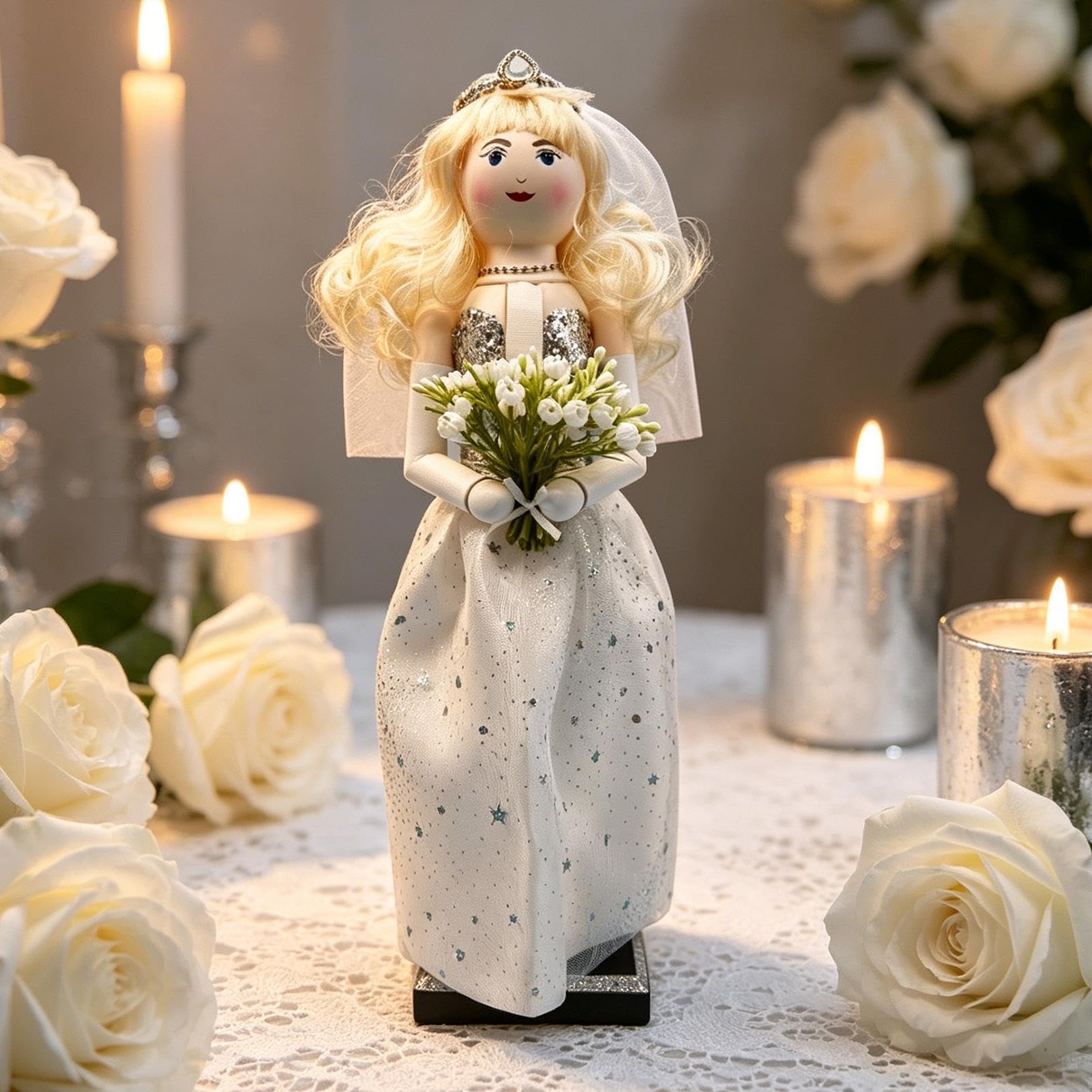 Figurines Casse-Noisette Décoration Romantique En Bois Pour Les Fêtes