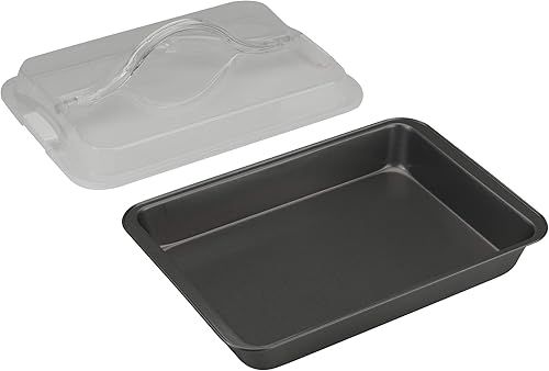 Miniatura 5 de GoodCook Everyday - Sartén rectangular antiadherente de acero Bake-N-Take, 9 x 13 pulgadas con tapa, color gris