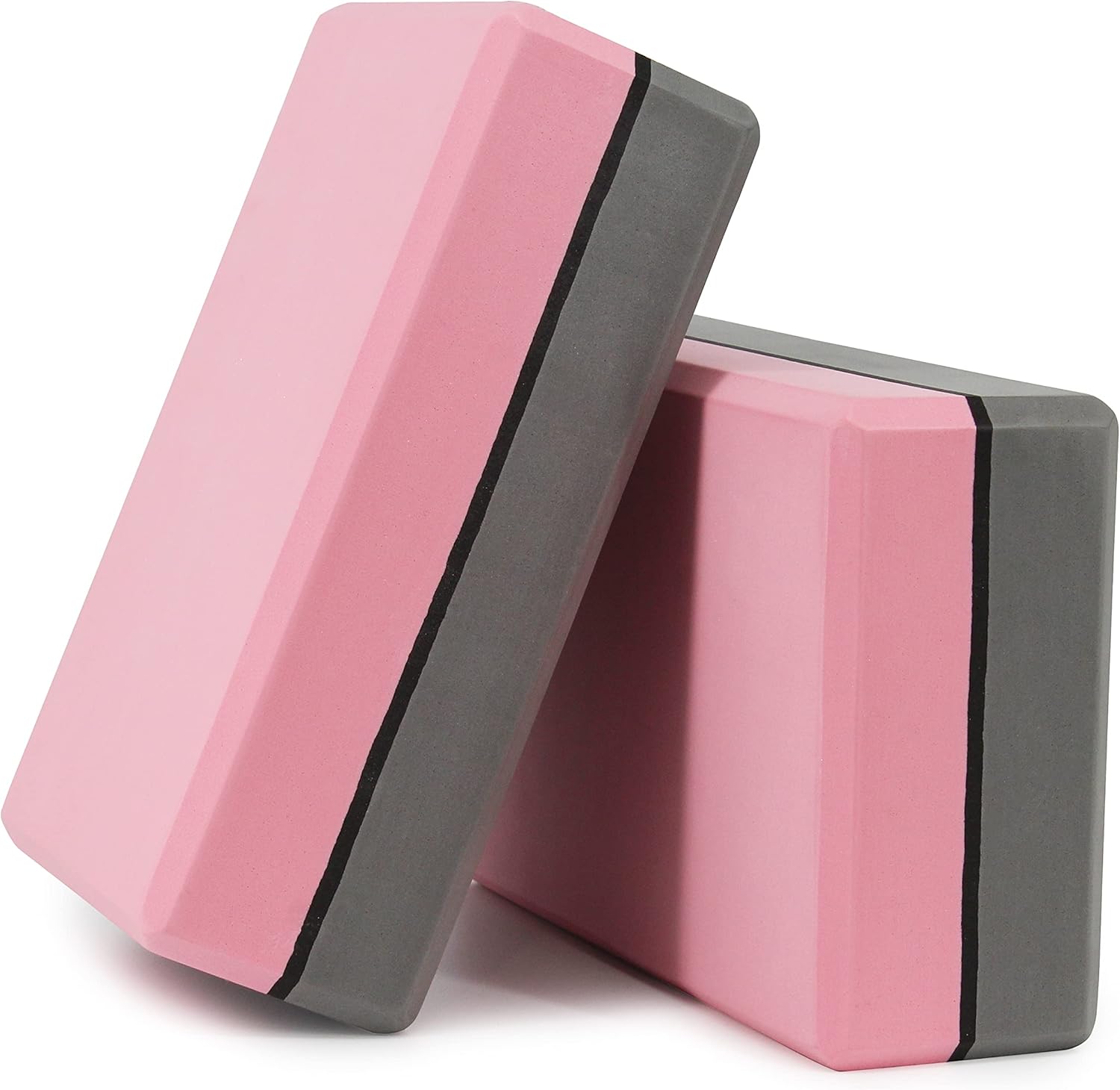 Yoga Blocks 2 Pack Yoga Block Women Set with Colorful and High Density EVA Foam Pillow for Fitness Support Deepen Poses (Pink/Black/Grey) : Sports & Outdoors