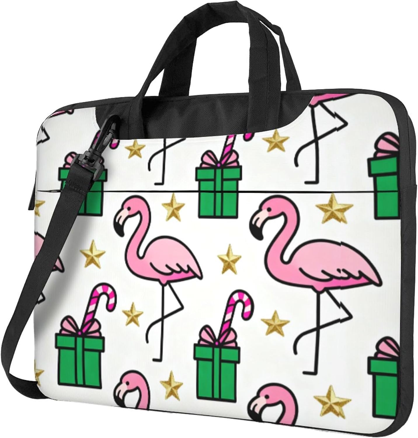 Laptop Bag for Women & Men, Flamingo Candy Cane Gift Christmas