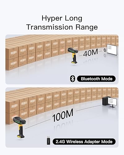 Miniatura 7 de Inateck Escáner de código de barras industrial Bluetooth, escáner de código QR 1D 2D inalámbrico con IP67 impermeable y a prueba de polvo, escáner