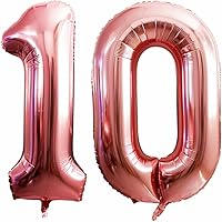 Vista 154 de GOER Globos con el número 80 para decoraciones de fiesta de cumpleaños número 80, globos de helio de aluminio jumbo de 42 pulgadas para 80 Oro rosa