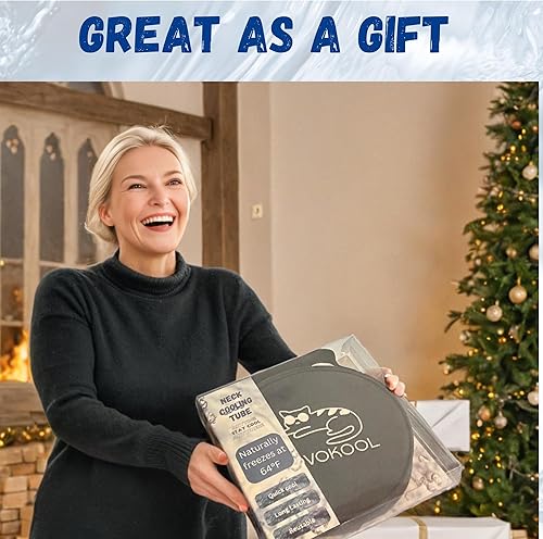 Miniatura 8 de Paquete de 2 tubos de enfriamiento de cuello con bolsa aislada, enfriador de cuello reutilizable para interiores y exteriores, anillo de