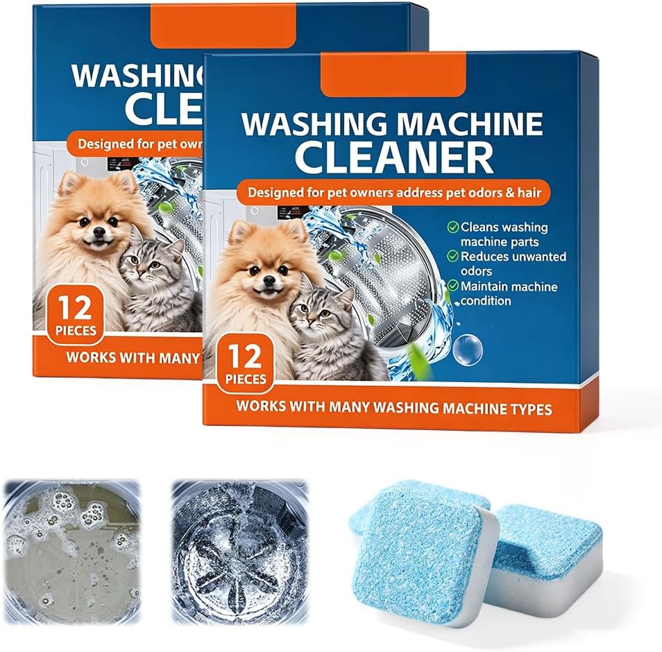 Washing Machine Cleaning Tablets, 2026 New Cleaner Tablets, Multifunctional Odor Remover for Pet Owners, Deep Cleaning Tablets for Home Use, Drum Cleaner for Families (24 PCS)