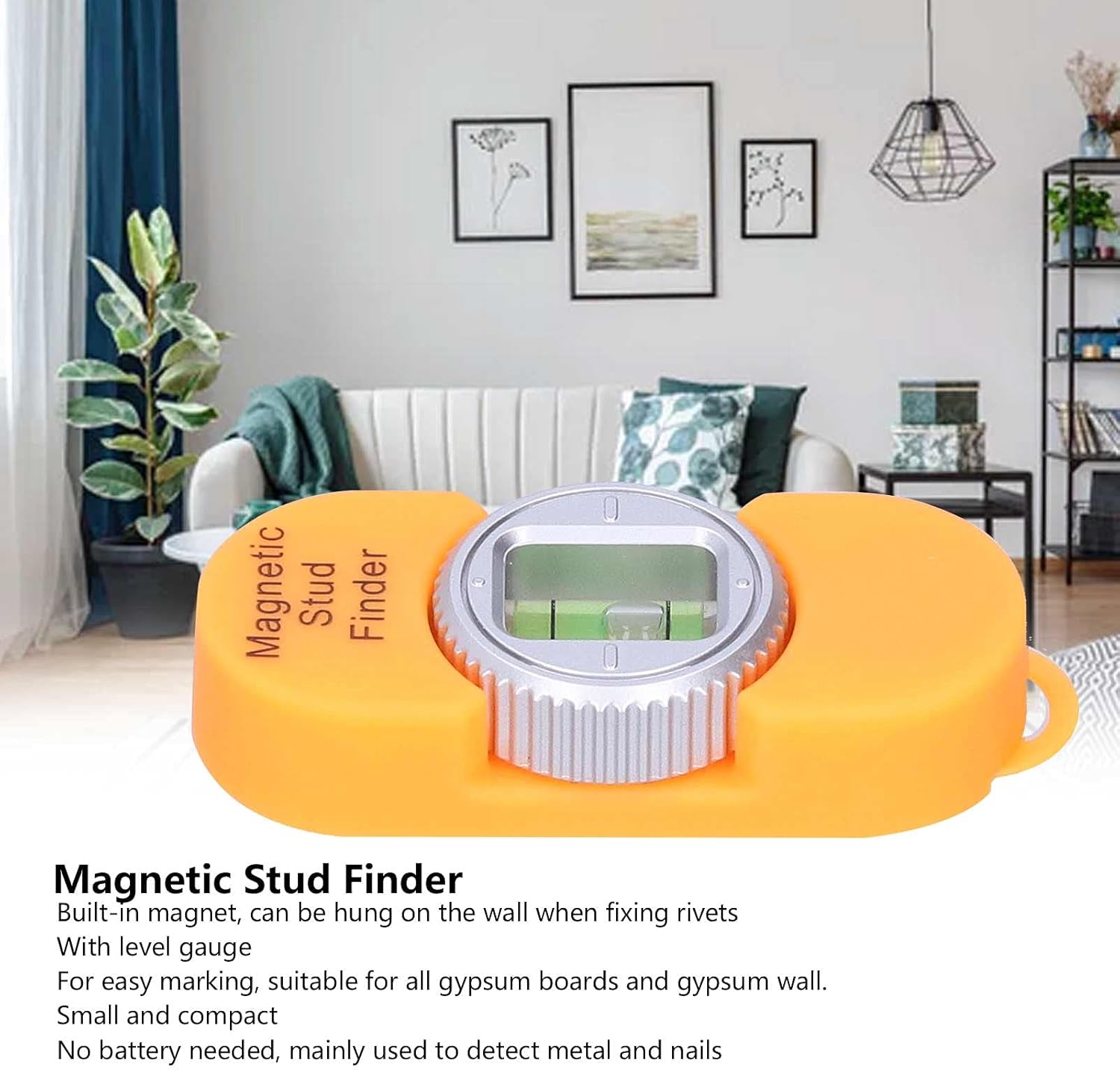 TOPINCN Stud Finder, Magnetic Stud Finder Portable Metal Detector Detection Electrical Equipment for Steel Nails Screws Detecting Metals (Orange)