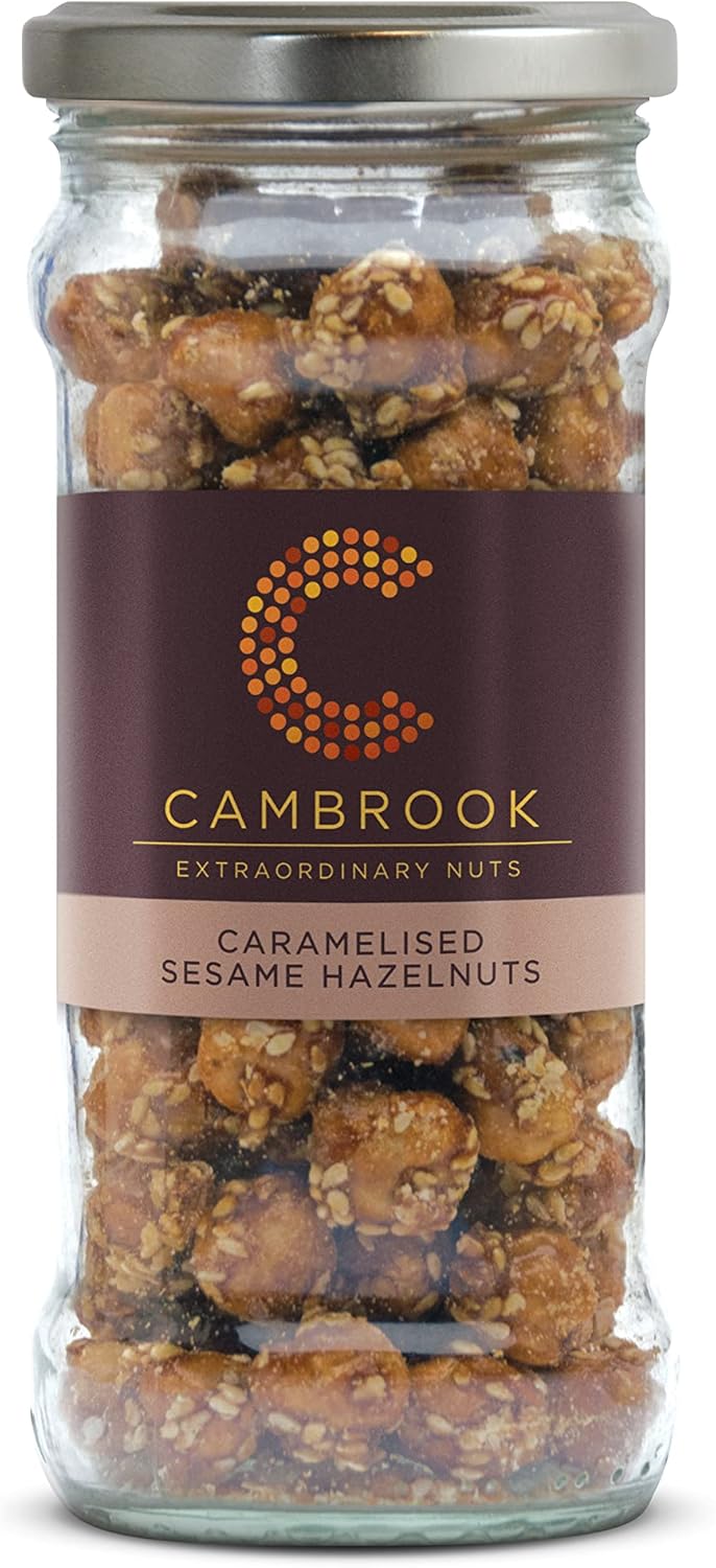 Cambrook Caramelised Sesame Hazelnuts, 160g Jar Amazon.co.uk Grocery