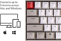 Vista 3 de Keychron K6 Teclado mecánico inalámbrico intercambiable en caliente para Mac 65 compacto 68 teclas Bluetooth multitarea teclado de juegos con cable