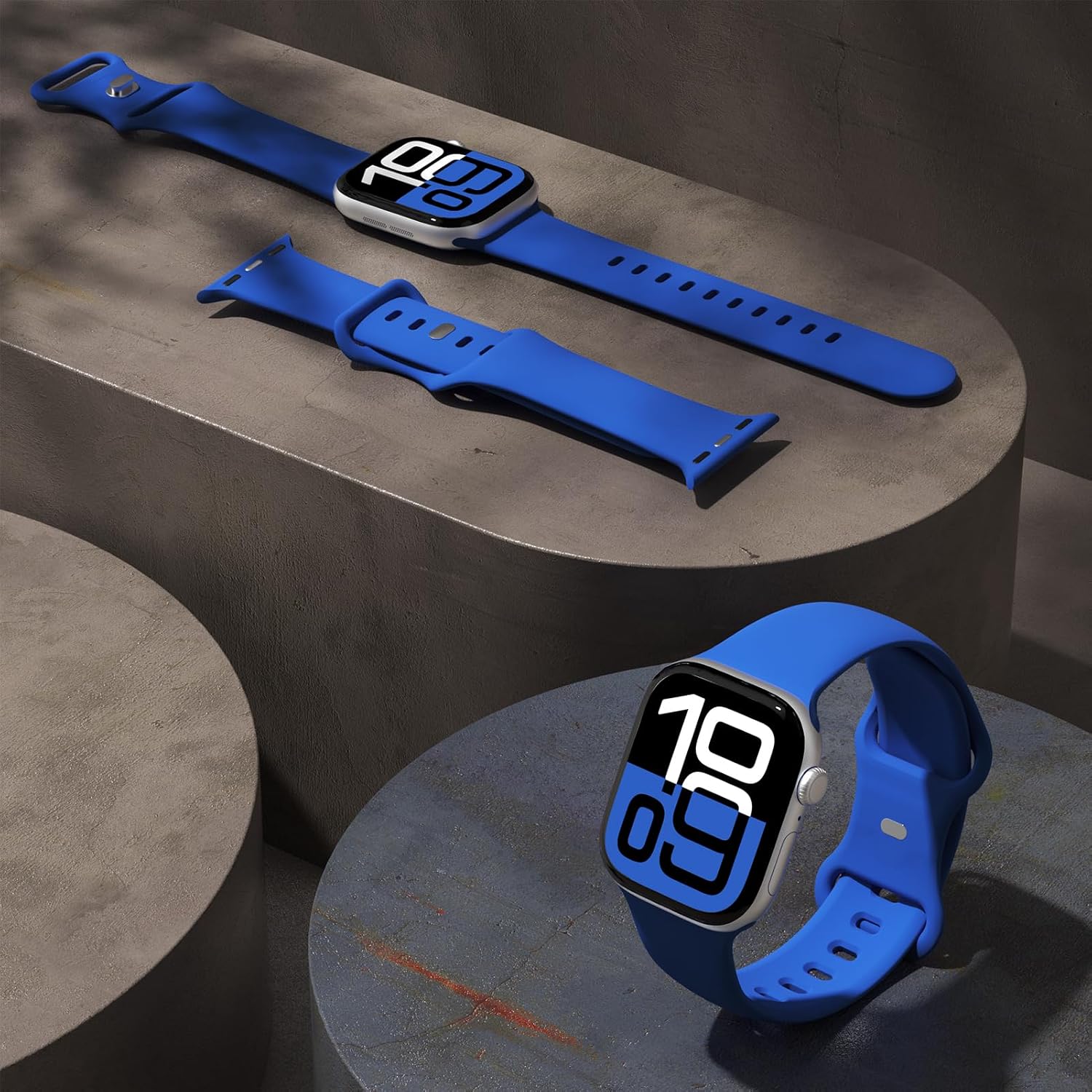 Sport Band Compatible with Apple Watch 49mm 46mm 45mm 44mm 42mm 41mm 40mm 38mm Women Men, Replacement Soft Silicone Sport Strap Wristbands for iWatch Series 11/10/9/8/7/6/5/4/3/2/1 Ultra SE image 2