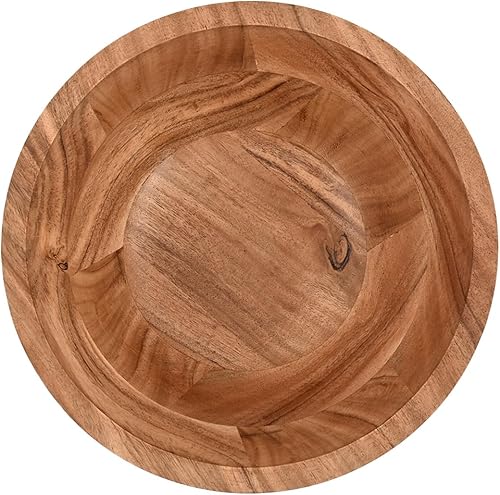 Miniatura 3 de Samhita Ensaladera de madera de acacia, perfecto para ensalada, ensaladera de verduras y centro de mesa decorativo, absolutamente hermoso para tu