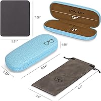 Vista 6 de RayLove Paquete de 3 fundas rígidas para lentes de lectura grandes