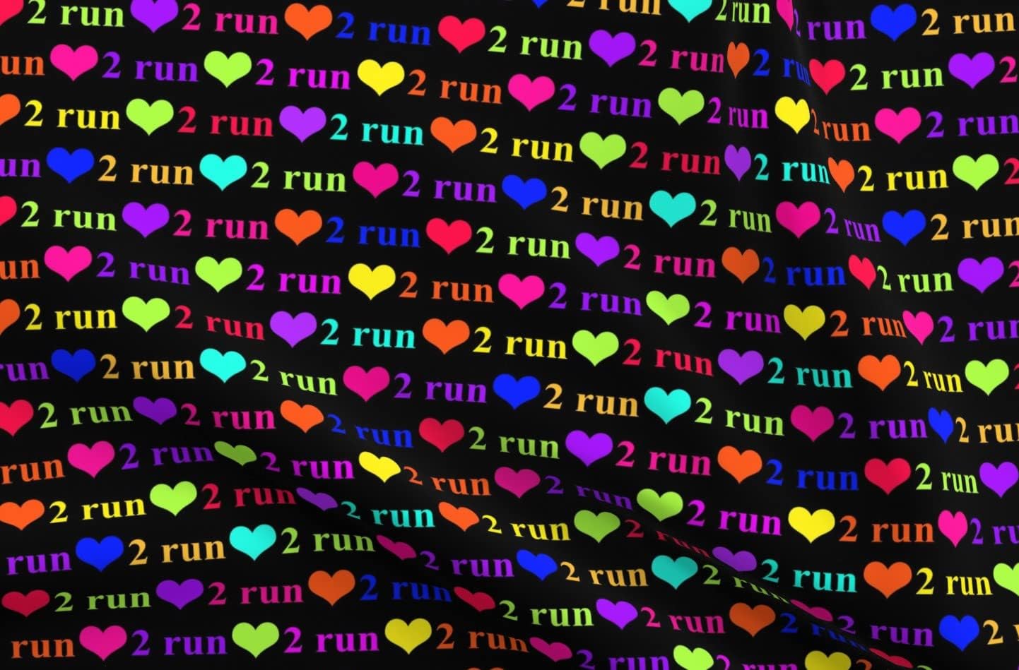 Spoonflower Fabric - Love Run Running Sports Cross Country Bright Colors Hearts Fitness Printed on Minky Fabric by The Yard - Sewing Baby Blankets Quilt Backing Plush