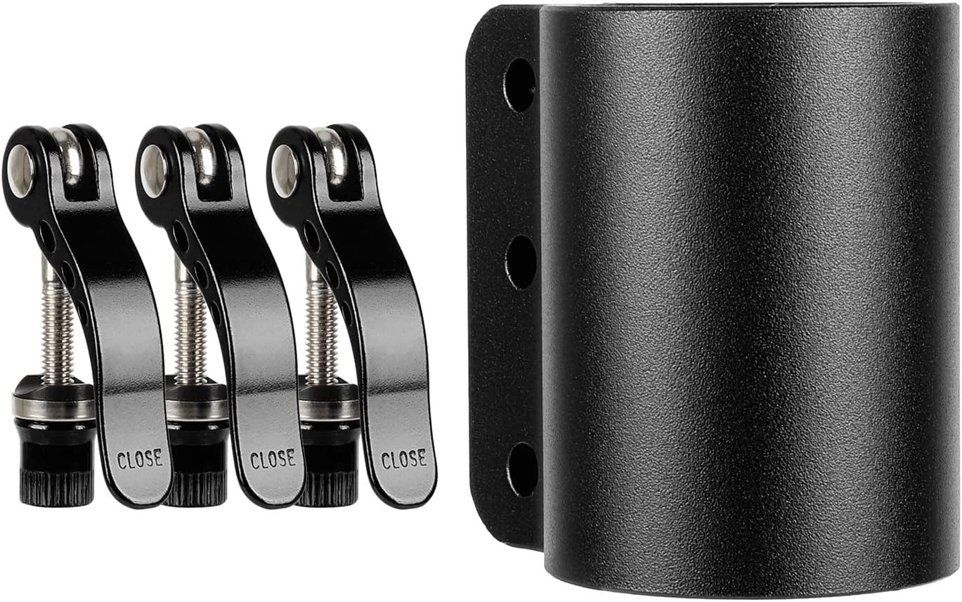 BBAUER Compatible with Kaabo Mantis Electric Scooter 3 Holes Reinforced Locking Clamp Clip Lock Pole Strengthen Stable Extended Lock Clamp Hook (Color : Red)