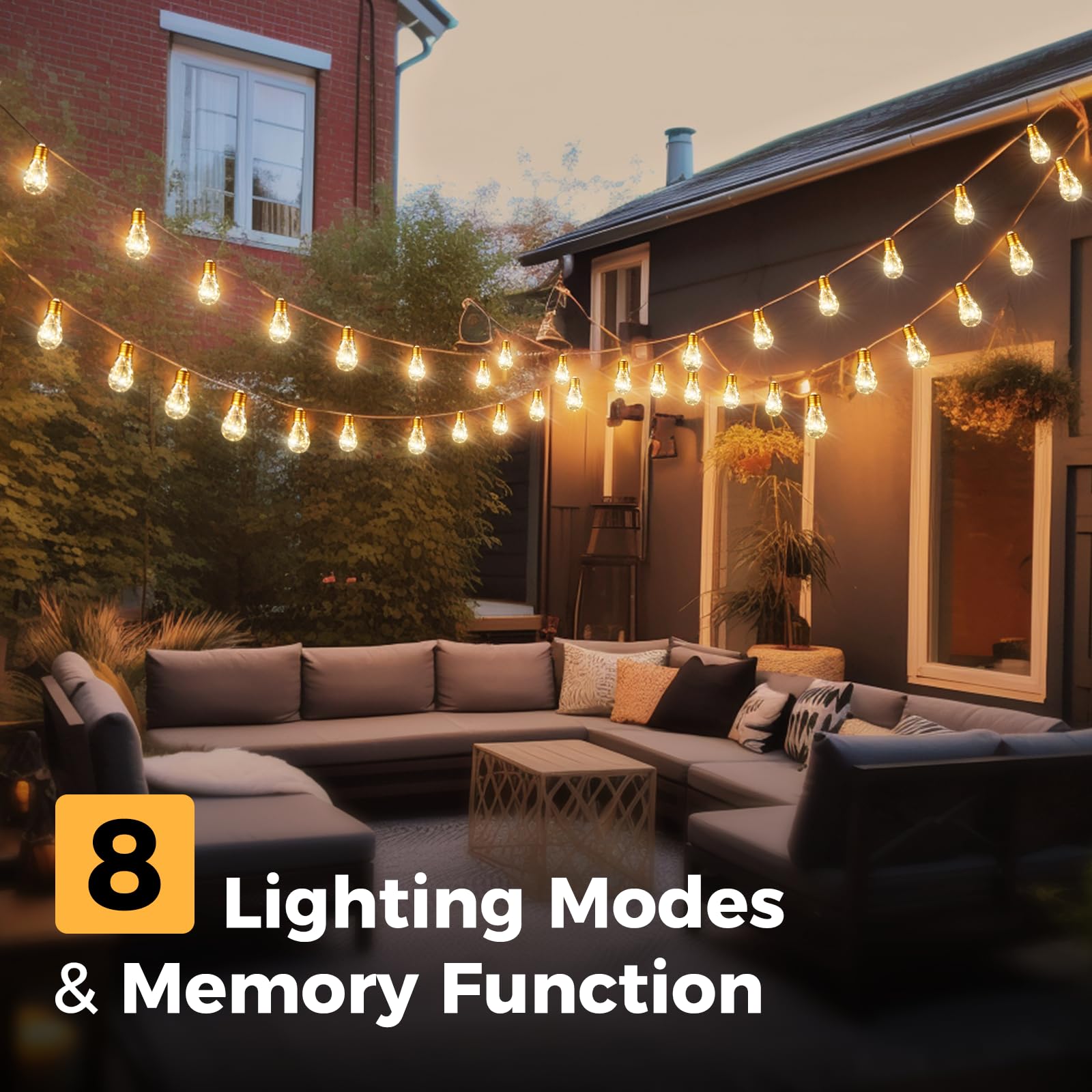 btfarm Outdoor Festoon Lights Mains Powered, 29FT/9M Waterproof Outdoor String Lights with 16 Shatterproof Bulbs,Vintage Garden String Lights for Wedding Patio Party Yard Pergola - Image 2