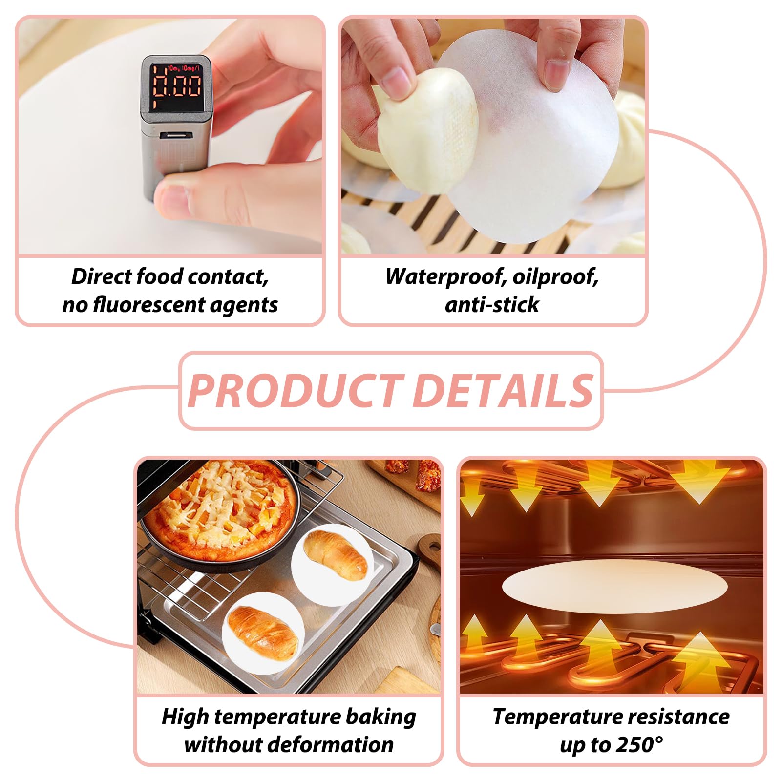 JINSIHU Papier Parchemin Antiadhésif 500 Pièces 11cm Rond pour Burgers Steaks Hachés Barbecue