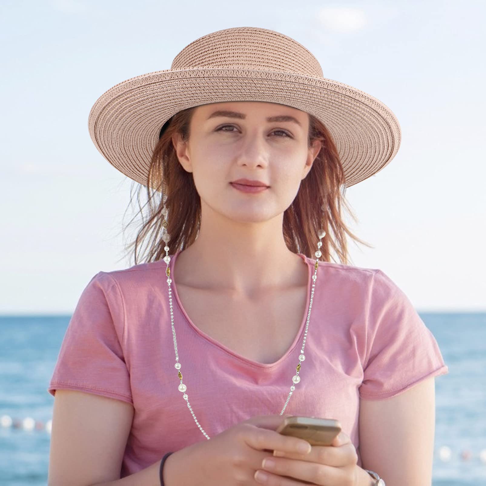PACKOVE Sombrero de Sol Plano Gorro Sol Sombrero Sol protección Solar de Playa de para Hombre para el Sol Tapa Parasol de Mujer Papiro