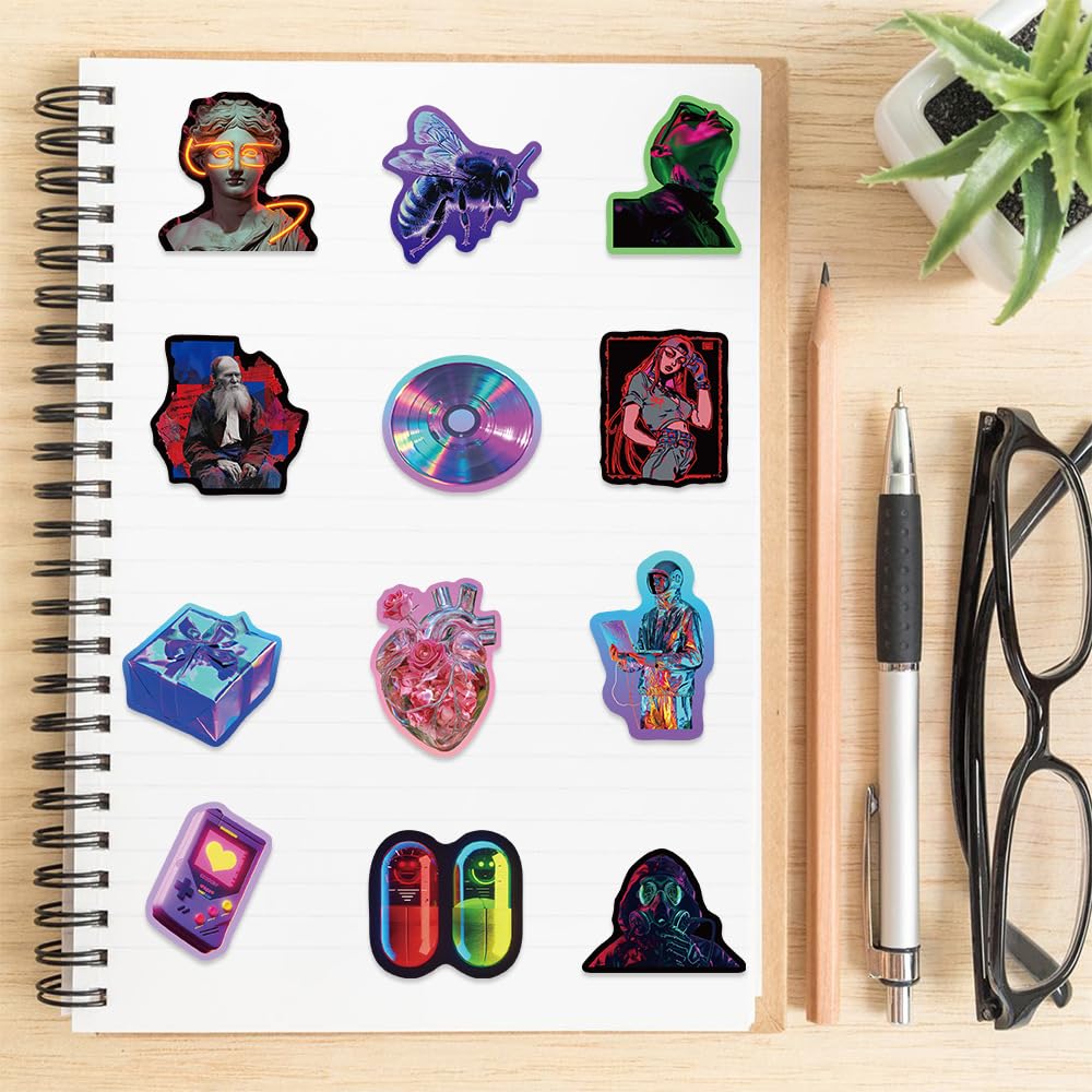 120 Autocollants Cyber Lucyna - Stickers Vinyles Imperméables Pour Décorer Ton Laptop, Skate, Bouteille Et Plus