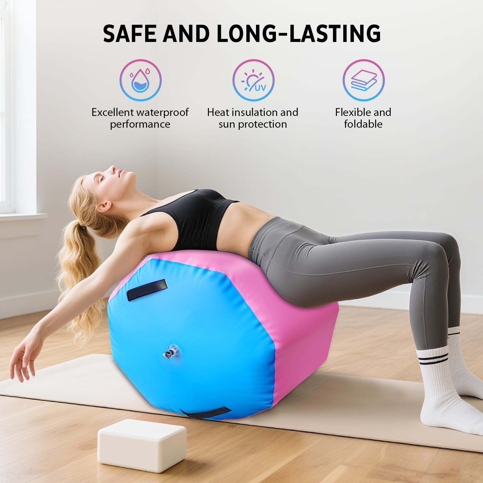 Colchoneta Airtrack Inflable 70x90cm para Yoga, Gimnasia y Entrenamiento en Casa