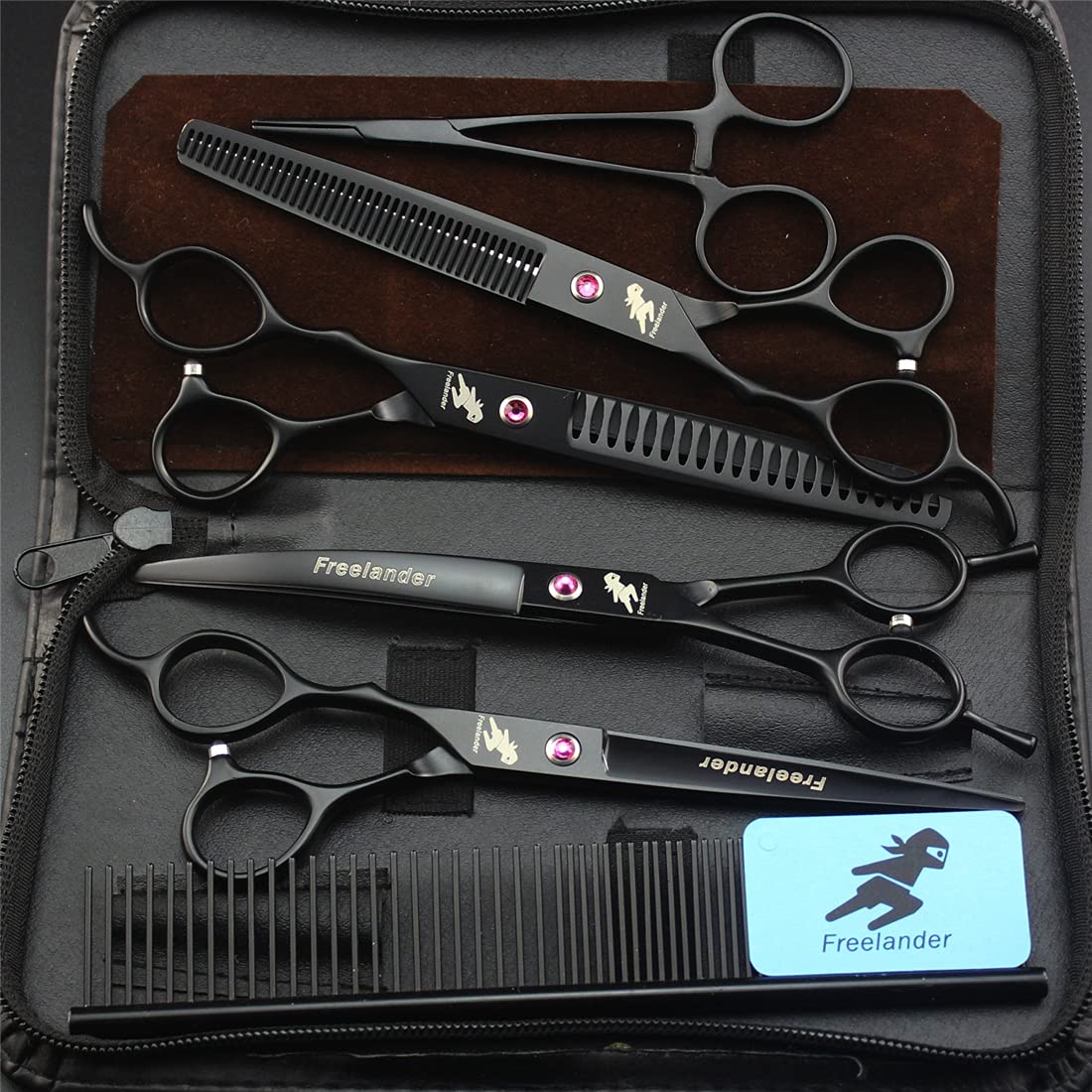 Linke Hand Edelstahl Hund Pflegeschere, Premium Pet Grooming Schere Set, Scharfe Und Starke Edelstahlklinge Für Hunde Katzen Haarschneide