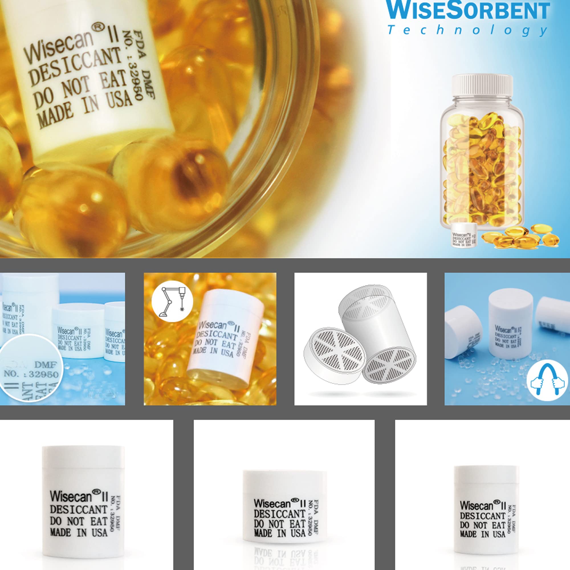 1 Gram 1000 Pack Silica Gel Canister, Desiccant Canister