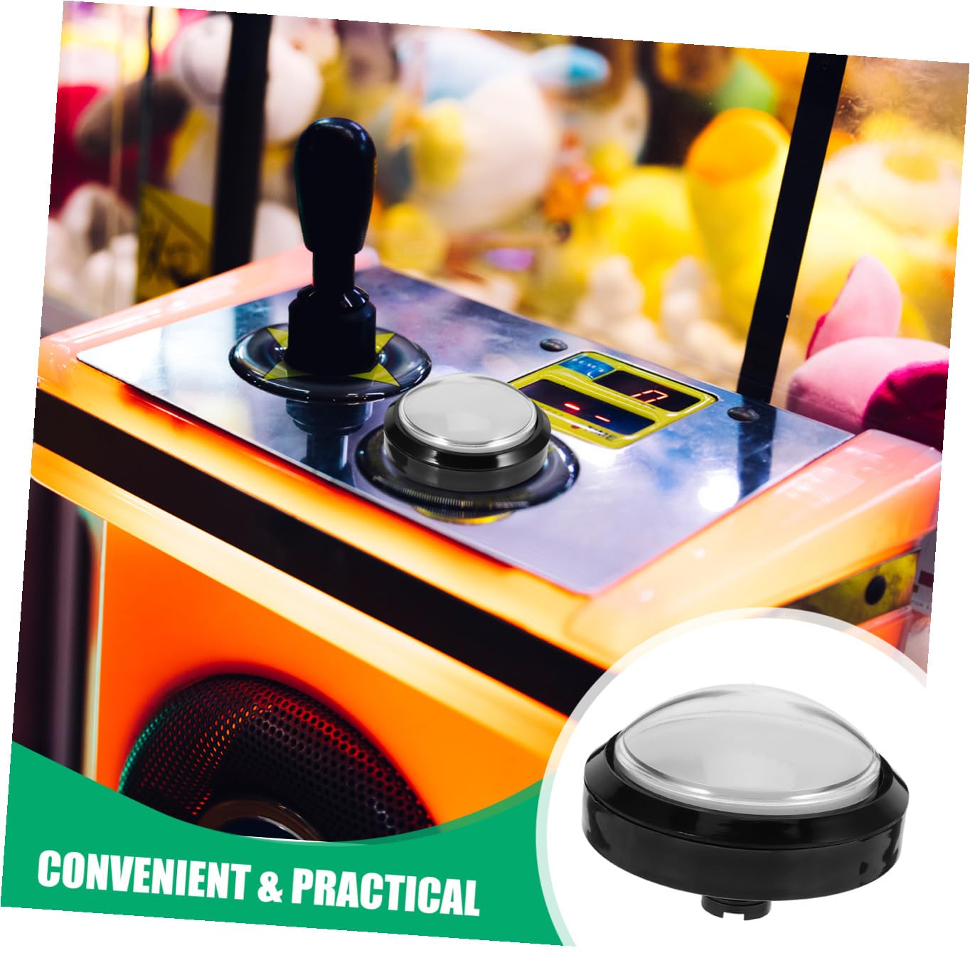 Pulsante a Cupola Grande Bianco LED Illuminato per Macchina da Gioco, Interruttore Auto-ripristinante in ABS e Metallo, per Macchina da Ballo e Uso Domestico Fai-da-Te