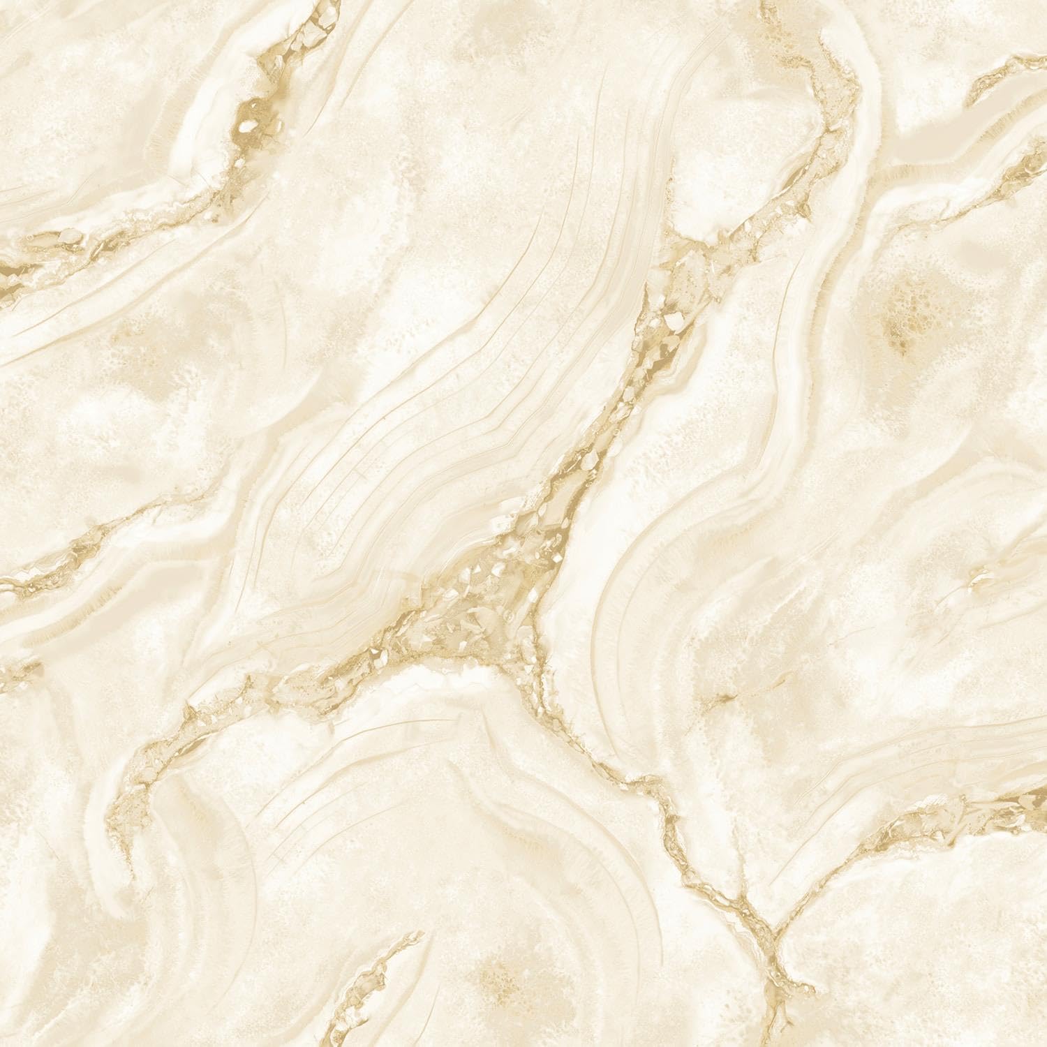 Palmetto Agate Marble Wallpaper - Natural Gold and Cream - Metallic Effect Textured Modern Contemporary
