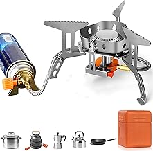 Magnova Portable Cooking Gas Stove, Outdoor Camping Stove With Piezo Ignition, Stainless Steel Compact Folding Butane Gas Stove With Storage Box for BBQ,Hiking,Trekking,Traveling Emergency use stove