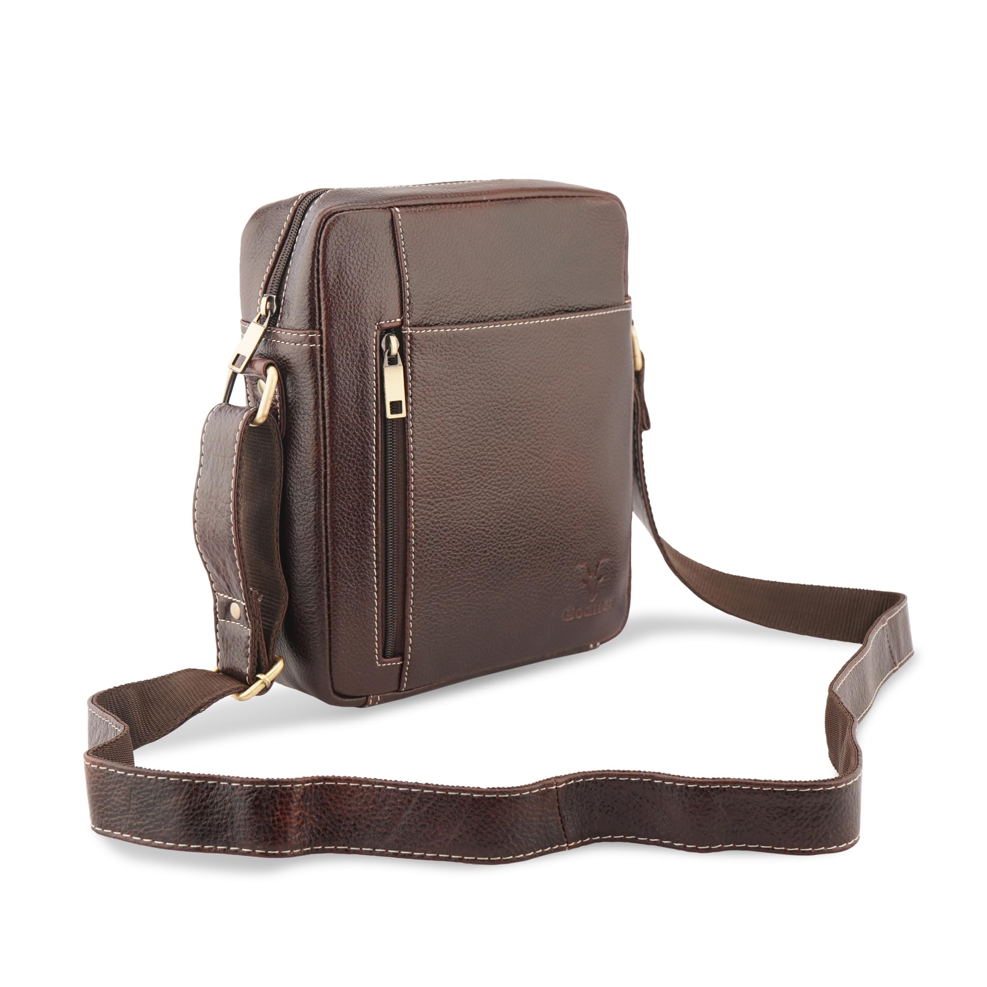 goatter Genuine Leather Multi Pocket 10" Inch Messenger Sling Bag For Men-picture-51