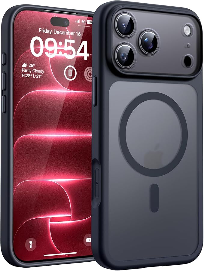 TOCOL for iPhone 18 Pro Max Case, Compatible with MagSafe, Black | Full Camera Protection, Camera Control Cover, Anti-Slip Slim Translucent Matte Phone Case for iPhone 18 Pro Max
