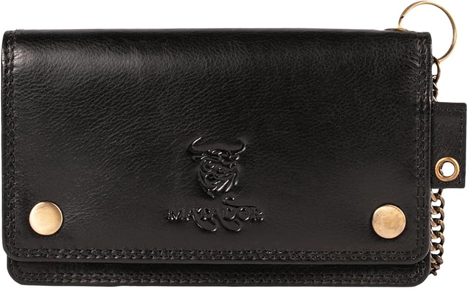 Portafoglio biker in pelle con catena matador 3703